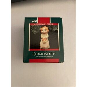 Hallmark Keepsake Christmas Kitty Fine Porcelain Ornament Cat Collector's Series